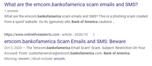 Scam Email search